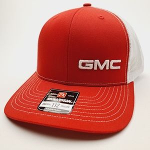 GMC Embroidered Patch Richardson 112 Trucker Mesh Snapback Cap Hat Red